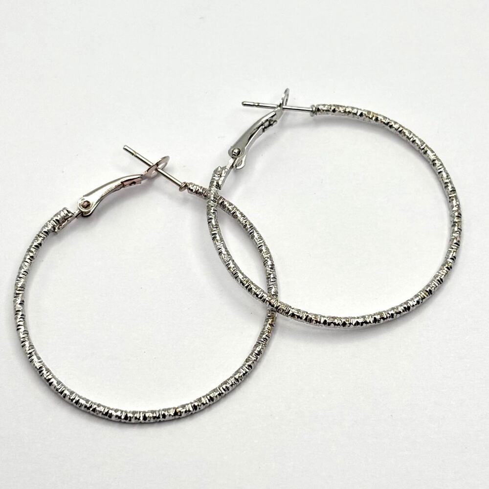Retro Silver Hoops